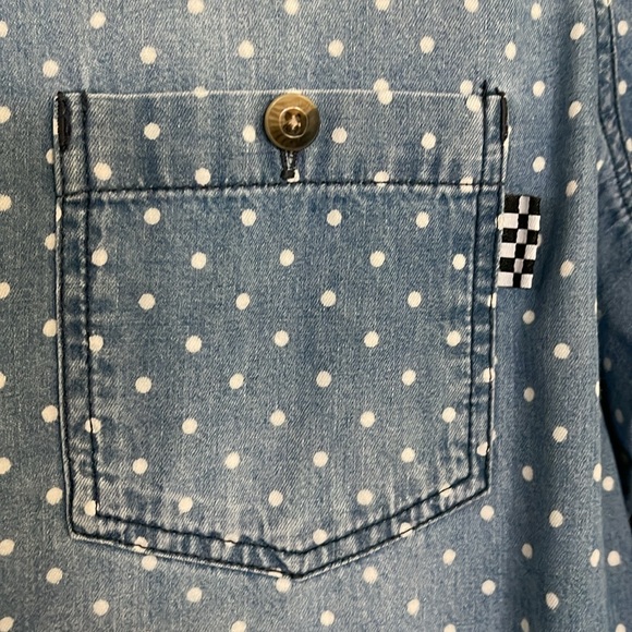 Vans denim chambray polka dot button down shirt - Picture 3 of 8